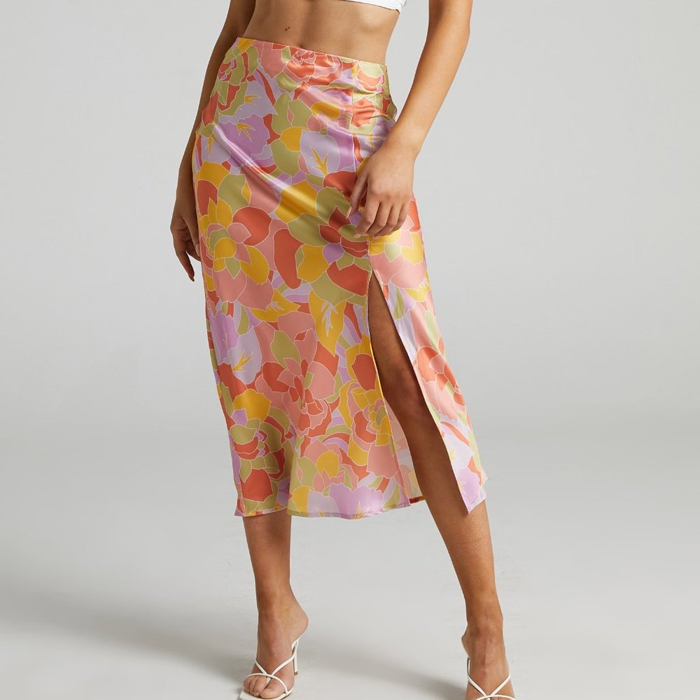 SLIP MIDI SKIRT RUNWAY THE LABEL